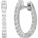 1/2 CT Lab-Grown Diamond Hoop Earrings in 14K Gold