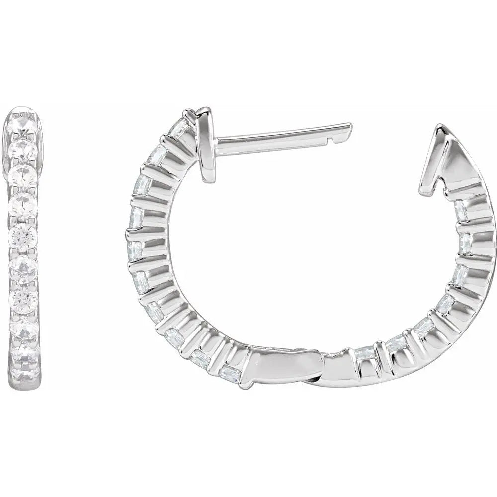1/2 CT Lab-Grown Diamond Hoop Earrings in 14K Gold