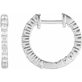 1/2 CT Lab-Grown Diamond Hoop Earrings in 14K Gold