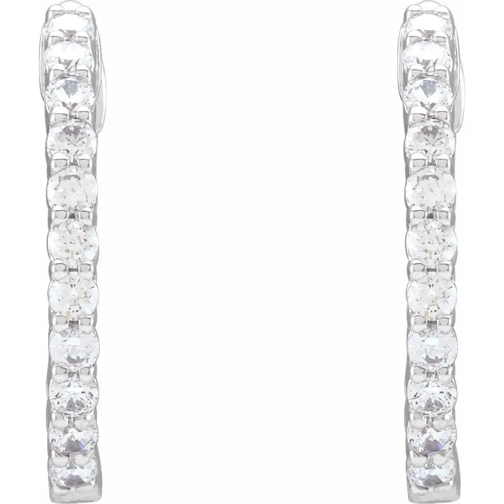 3/4 CT Lab-Grown Diamond Hoop Earrings in 14K Gold