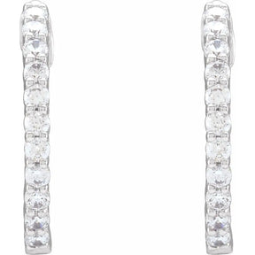 3/4 CT Lab-Grown Diamond Hoop Earrings in 14K Gold