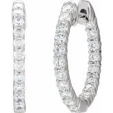 3/4 CT Lab-Grown Diamond Hoop Earrings in 14K Gold