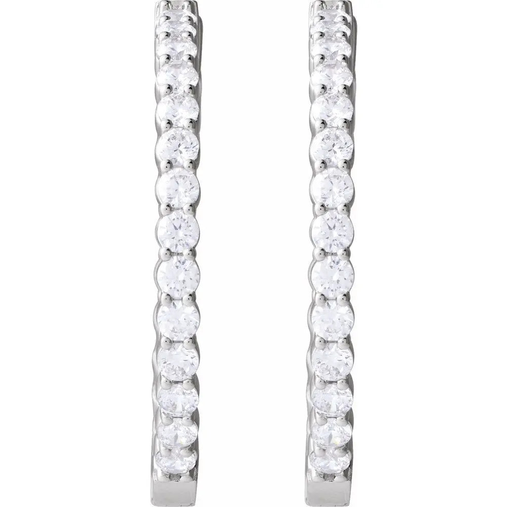 5 CT Lab-Grown Diamond Hoop Earrings in 14K Gold