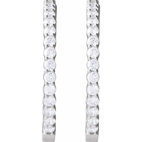5 CT Lab-Grown Diamond Hoop Earrings in 14K Gold