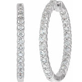 5 CT Lab-Grown Diamond Hoop Earrings in 14K Gold
