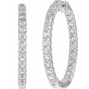5 CT Lab-Grown Diamond Hoop Earrings in 14K Gold