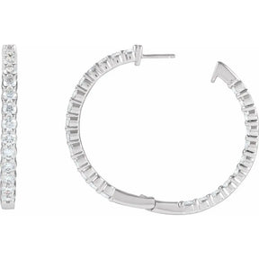 5 CT Lab-Grown Diamond Hoop Earrings in 14K Gold