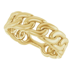 Stackable Chain Link Ring in 14K Gold
