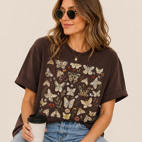 Vintage Botanical Moth and Butterfly Graphic Tee