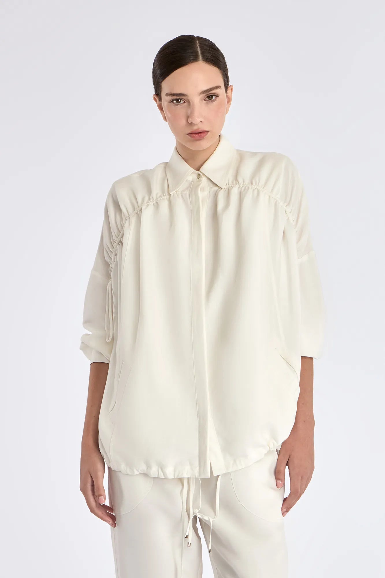 Ailani Linen Blend Jacket | Off White