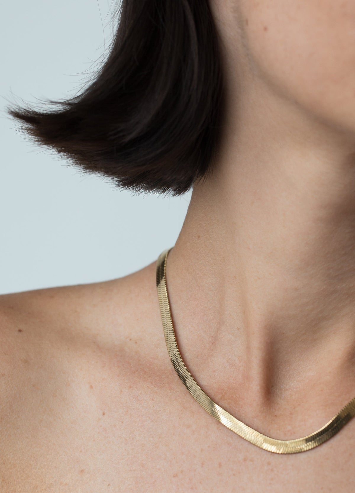 Gold Herringbone Necklace