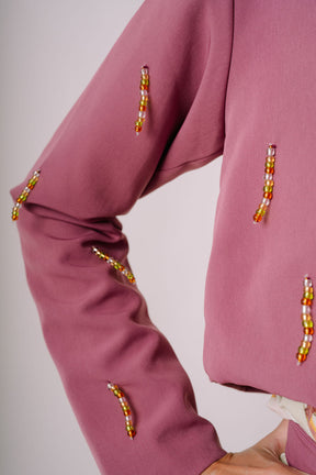 Lara Beaded Oversized Blazer