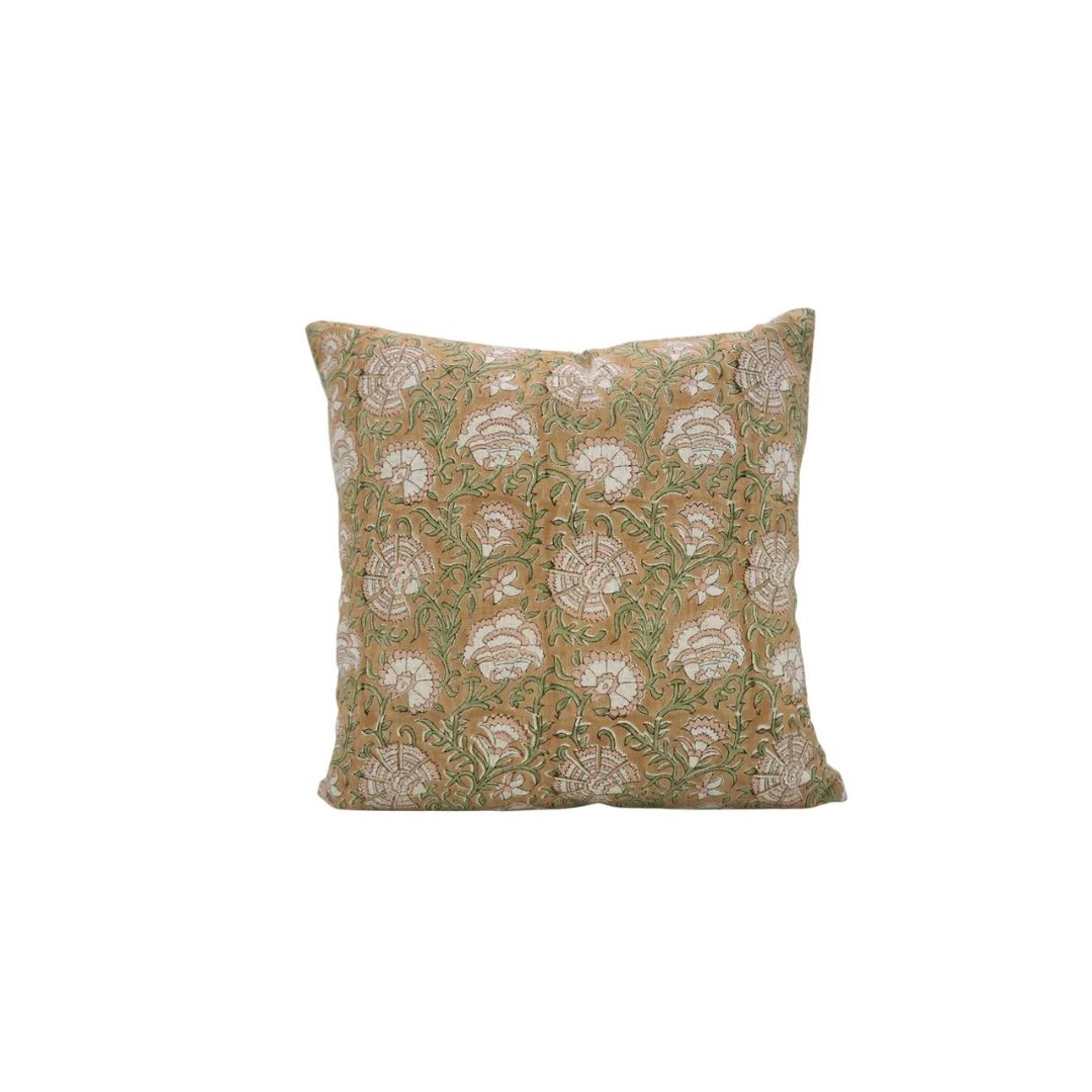 Elegant Hand Block Pinted Viscose Linen Pillow Cover - Sonakshi