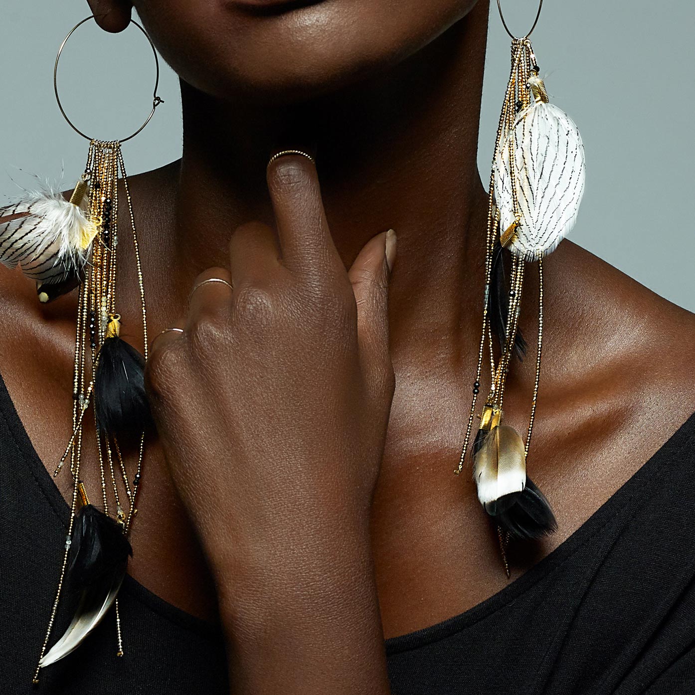 Amun Divine Gold Feather Earrings