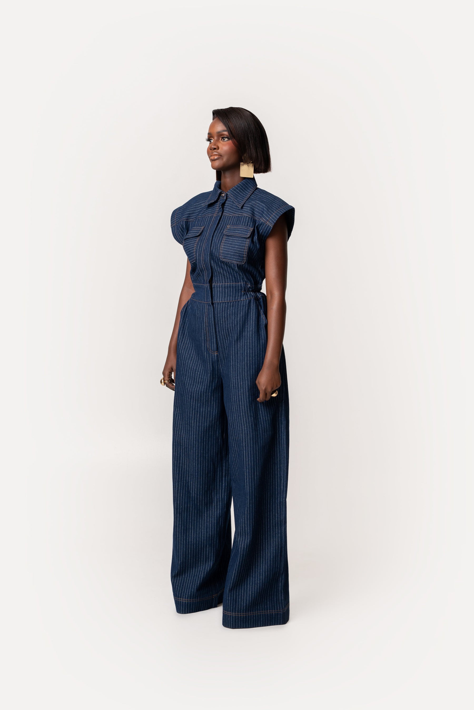 Denim Pinstripe JAKKI Jumpsuit