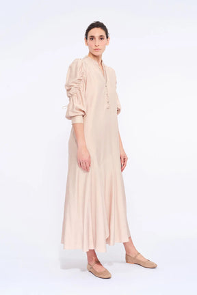 Carlie Asymmetrical Dress | Nude