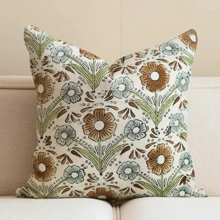Beautiful Hand-Block Printed Viscose Linen Cushion Cover - Vanshika