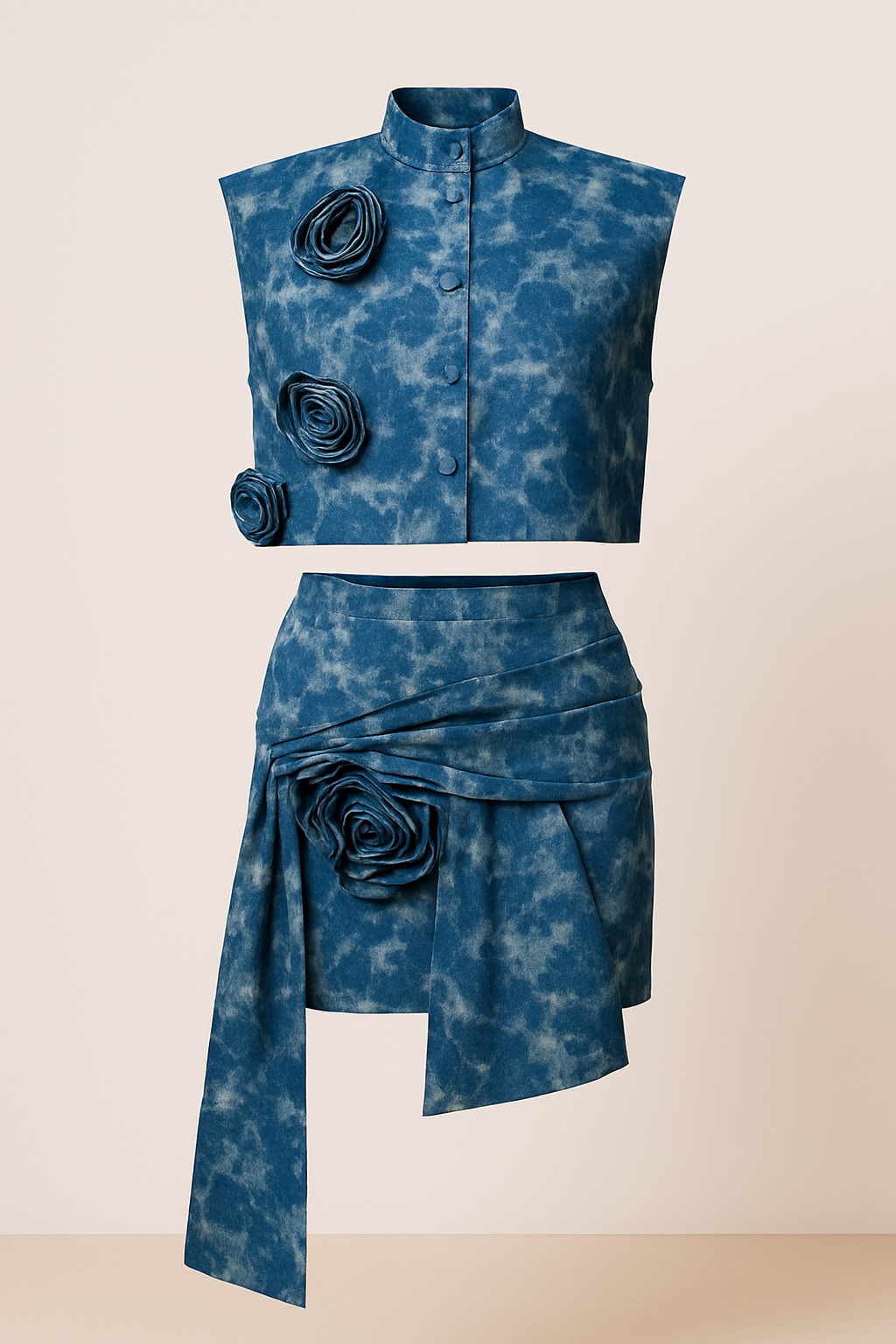 Floral Embellished Denim Vest