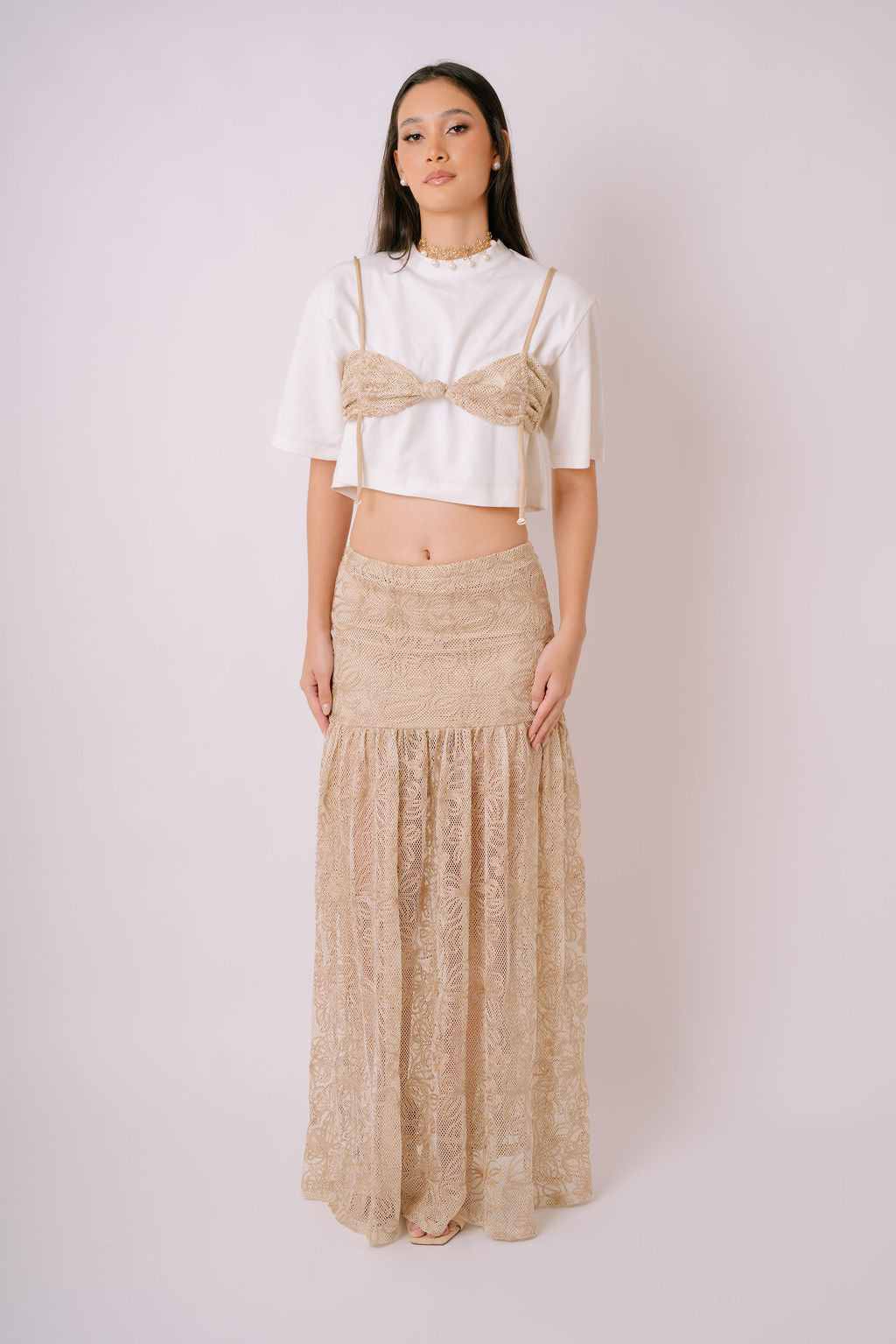 Cropped Lace Bikini T-Shirt