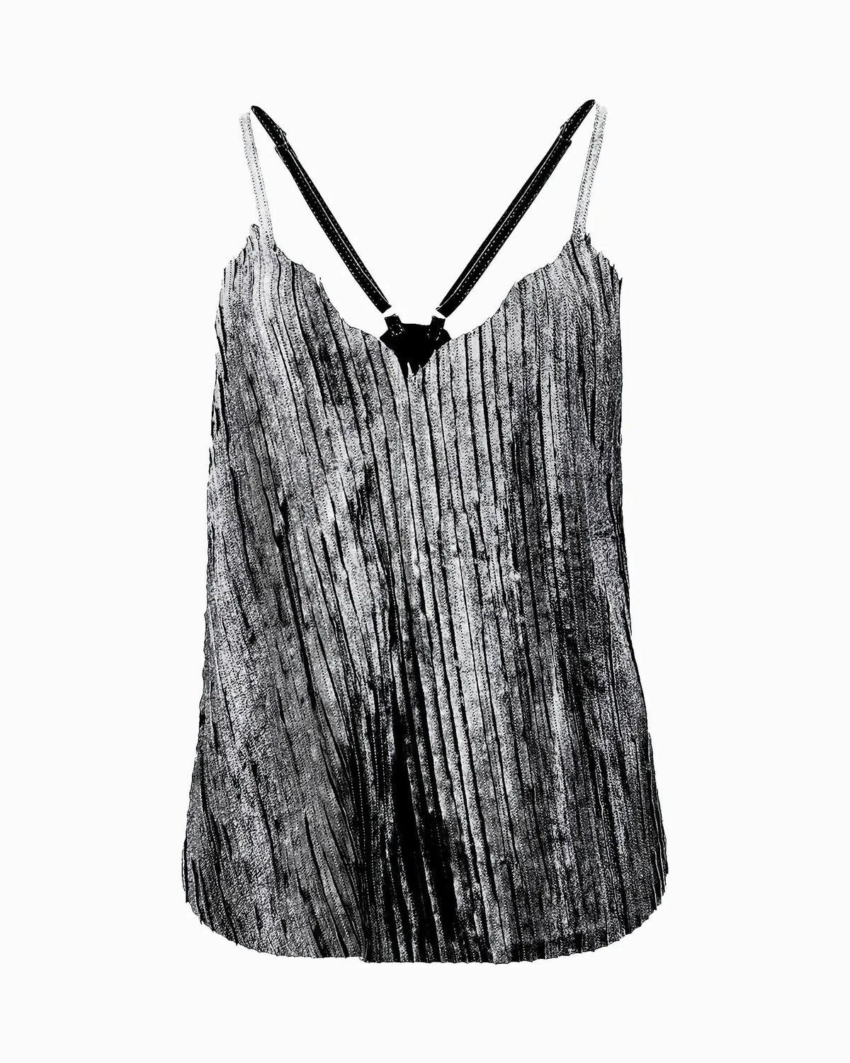 Rivera Dazzling Silver Leather Camisole