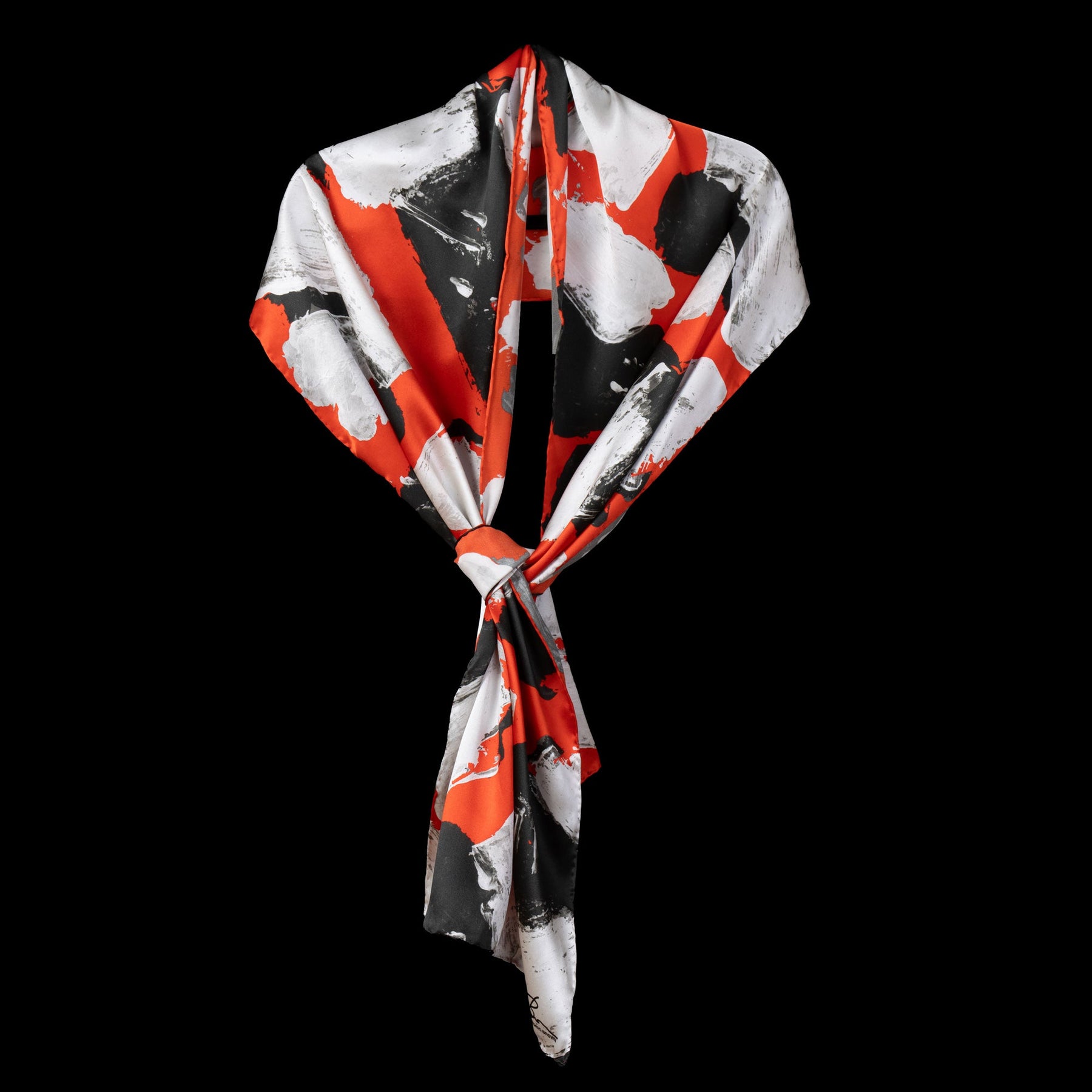 Red White Black Blocks Oblong Scarf