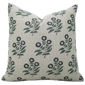Premium Hand Block Print Boho Thick Linen Pillow Cover- Neha