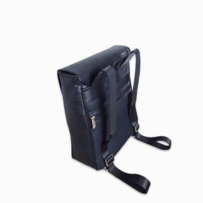 Black Leather Elite Laptop Backpack – Handmade Work Backpack with Pockets, Luxury Leather Bag