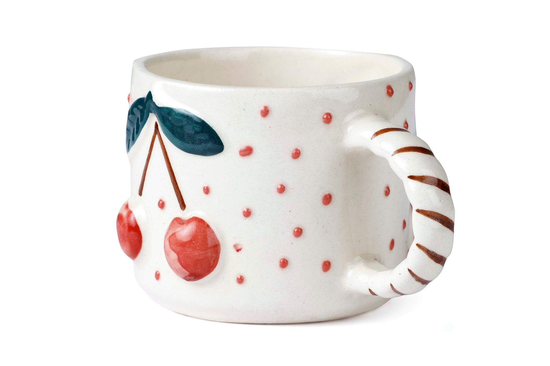 Cherry Pop Ceramic Mug - Red , 3 x 4 Inches - Set of 4