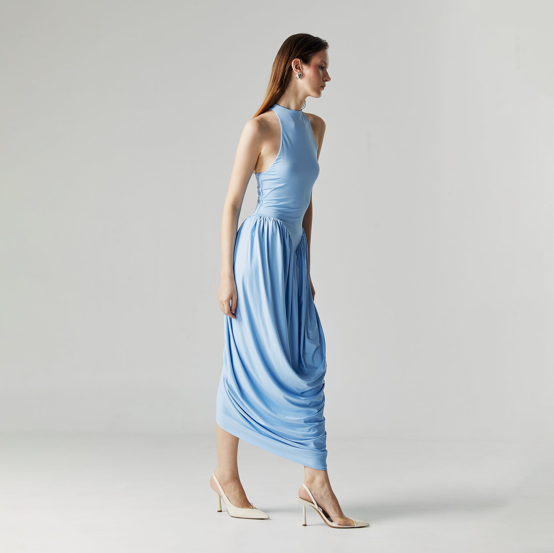 CELINE DRAPED MAXI DRESS