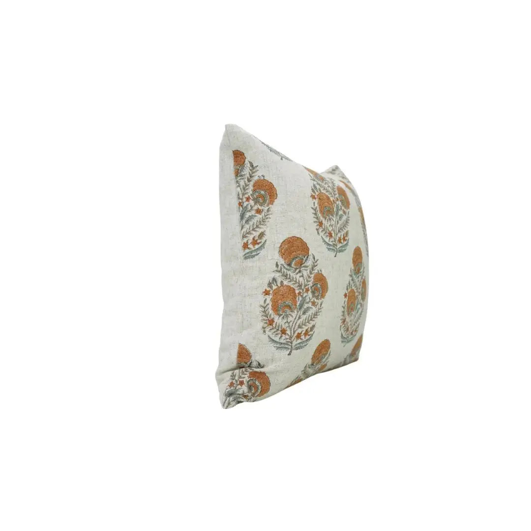 Unique Block Hand-Printed Viscose Linen Pillow Cover- Mohini