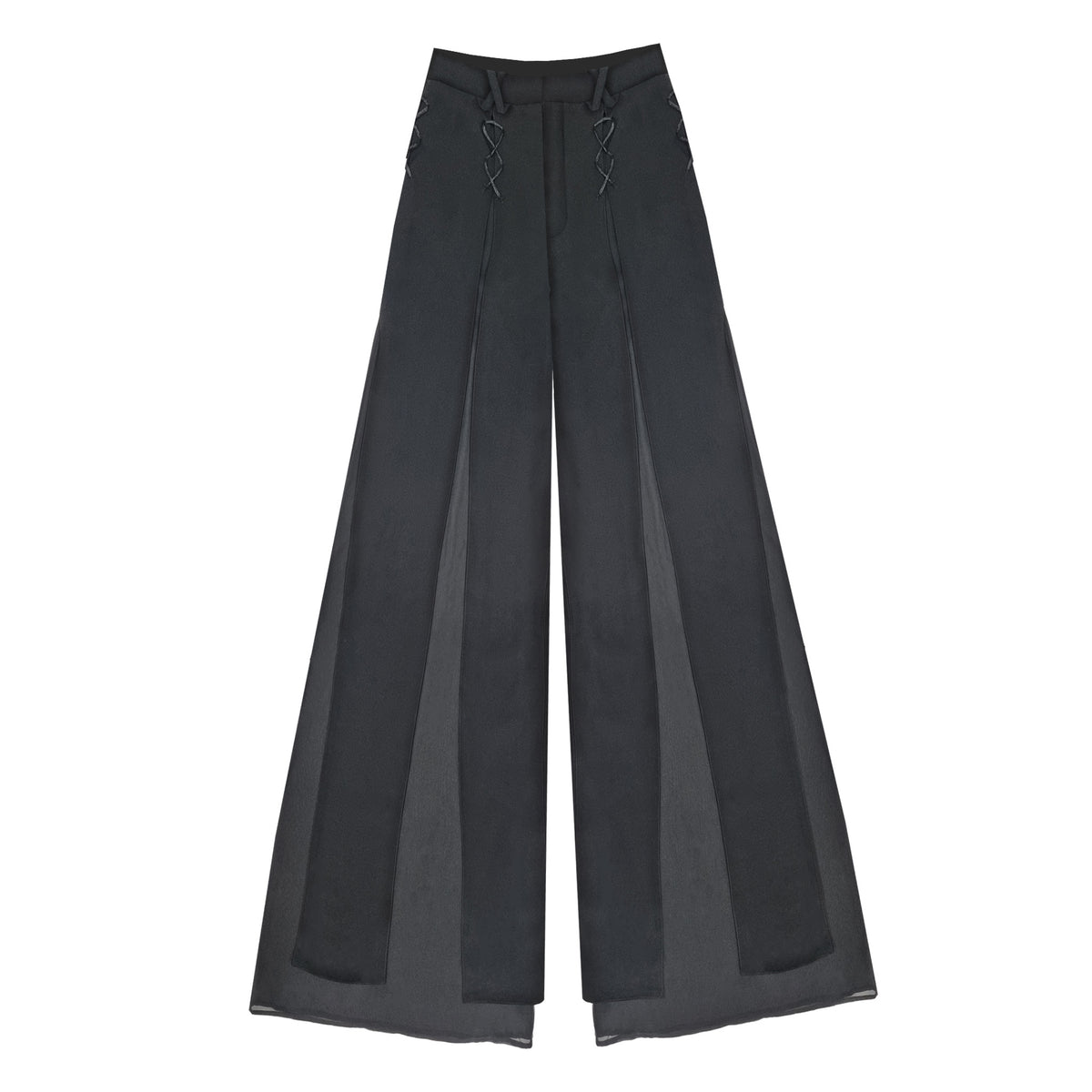 Paneled Flare Trousers