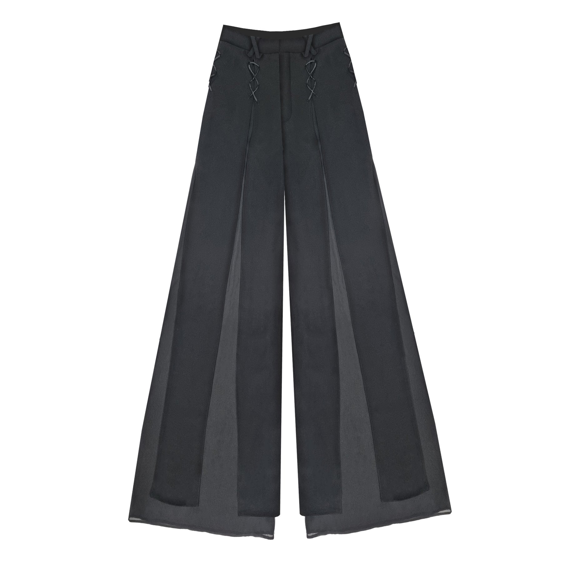 Paneled Flare Trousers