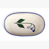 Handmade Ceramic Serving Bowl - Blue Bell , 1.5 x 8 x 4 Inches (Set of 2)