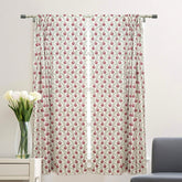 Bold Block Printed Viscose Colored Linen Curtain - Madhubala