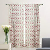 Bold Block Printed Viscose Colored Linen Curtain - Madhubala