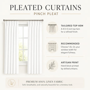 Decorative Design Pure Linen Pleated Curtain - Raaj Bhog