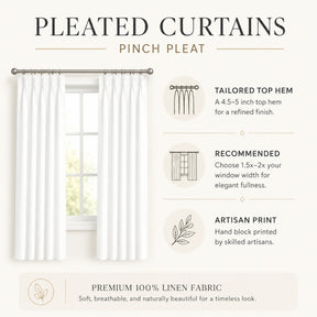 Decorative Design Pure Linen Pleated Curtain - Raaj Bhog