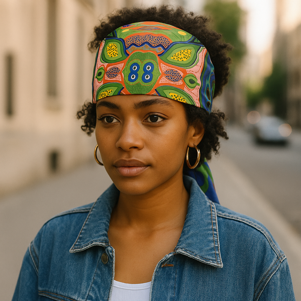 Matriarch Pattern Print Scarf | Green