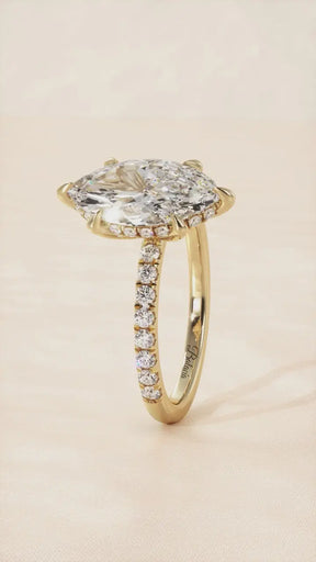 Marquise Diamond Hidden Halo Engagement Ring