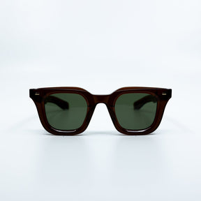 Zid Sunglasses with Brown Frame & Green Lens