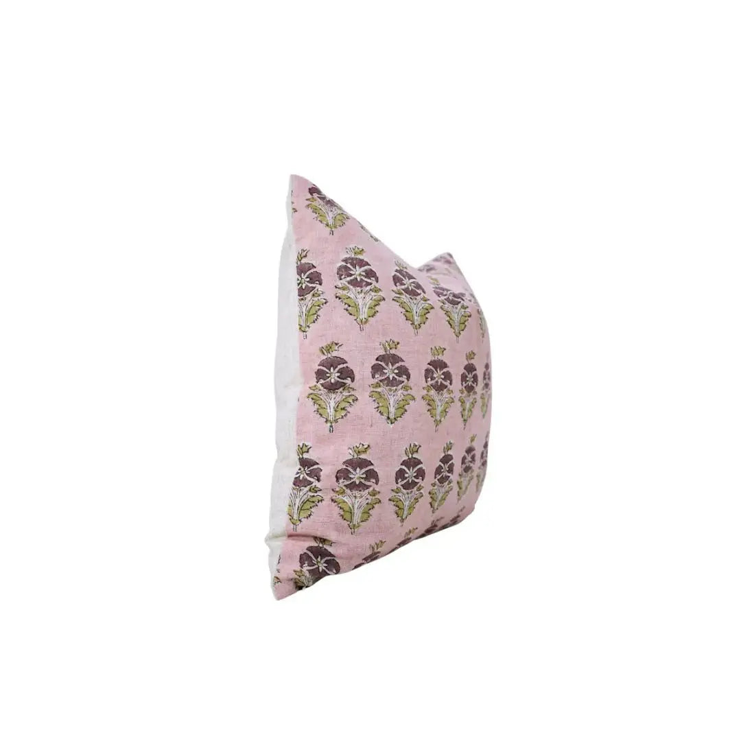 Classic Hand Block Printed Viscose Linen Pillow Cover - Mormukut