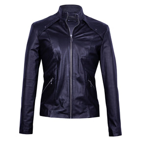 Classic Leather Jacket with Gusseted Shoulders