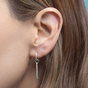 Multi Pavé Silver Earring Charm