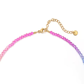 Rainbow Czech Glass Bead Necklace