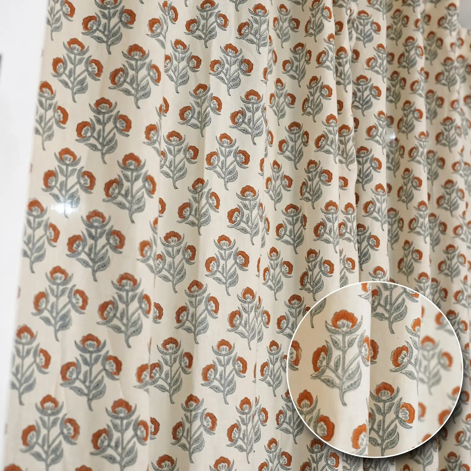 Bold Block Design Viscsoe Colored Linen Curtain - Baelpatra