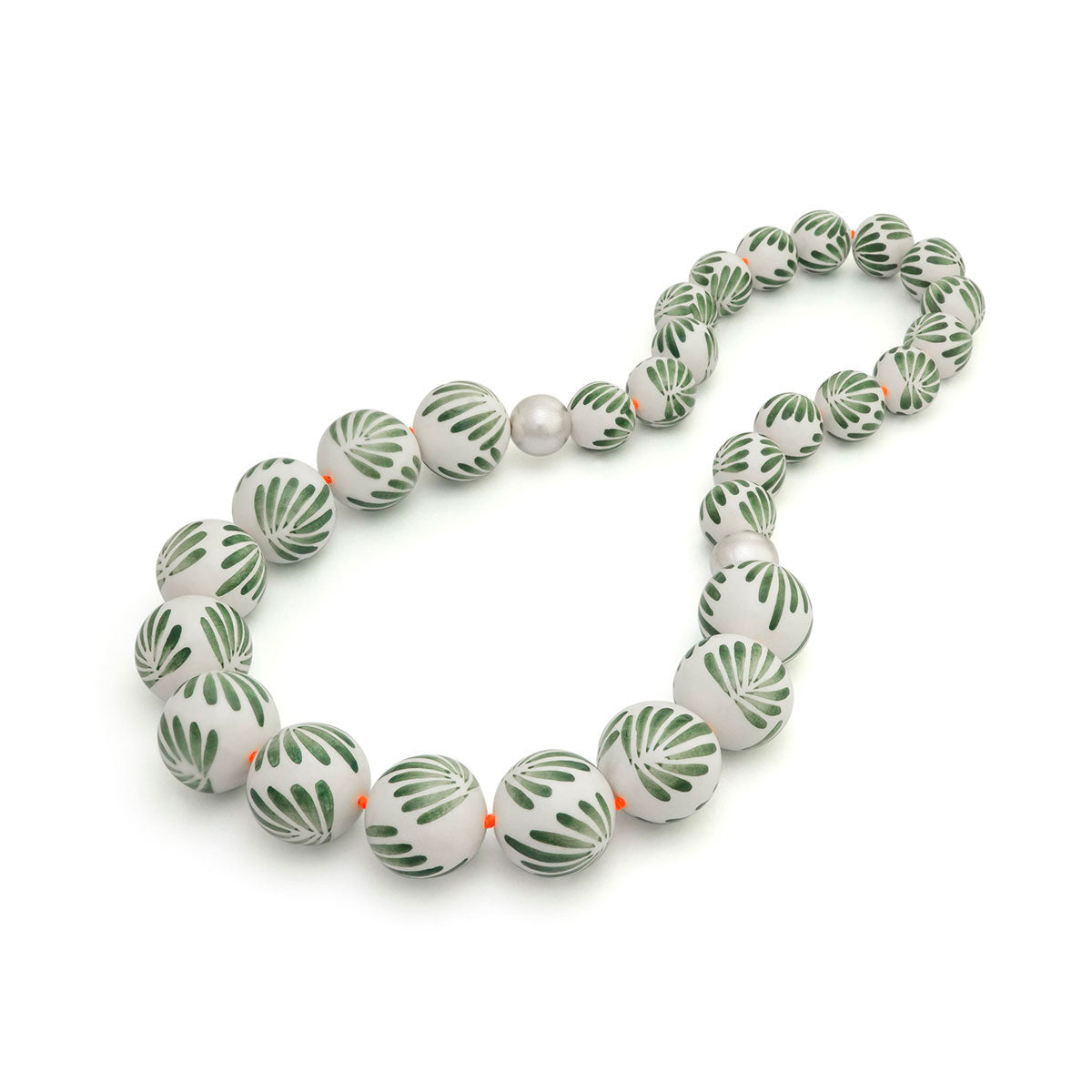 CARMEN Ceramic & Silver Spheres Long Necklace