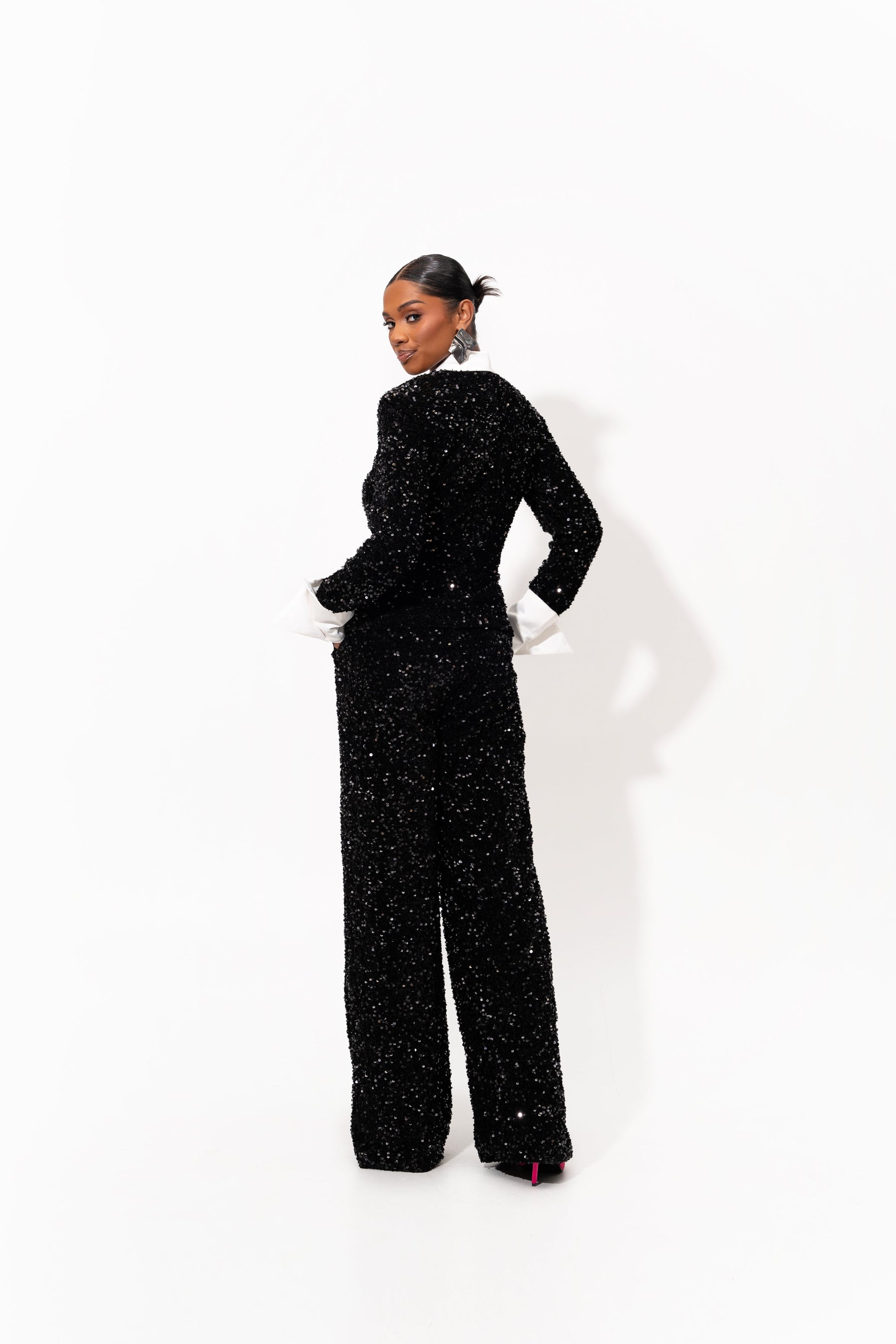 REI Sequin Pant Set in ONYX