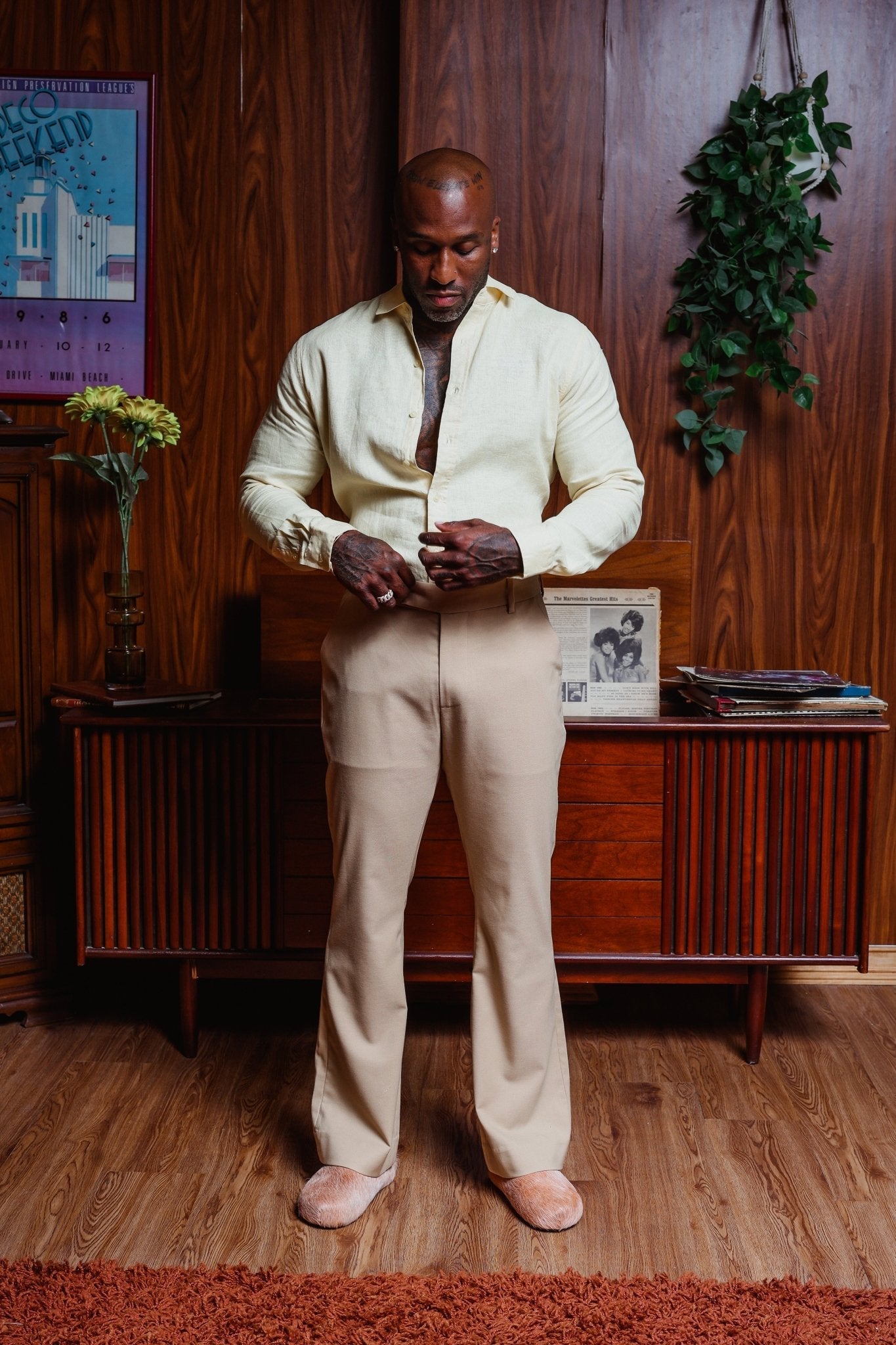 Flare Pants - Beige