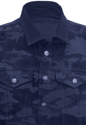 Black camo denim jacket