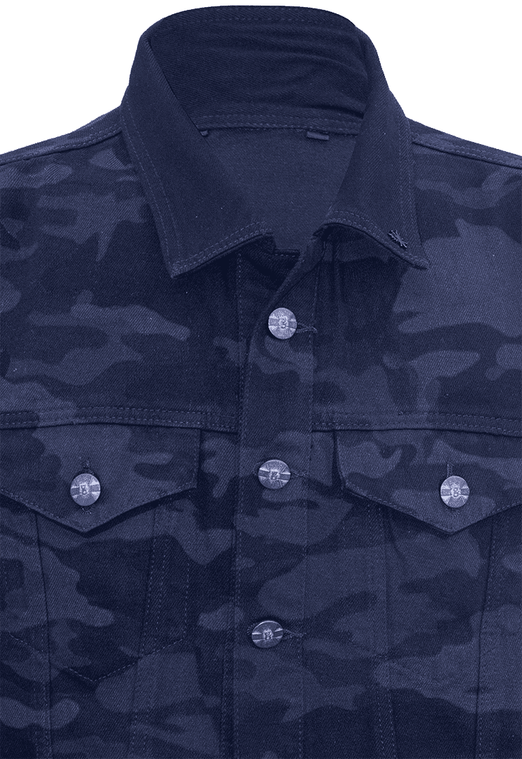 Black camo denim jacket